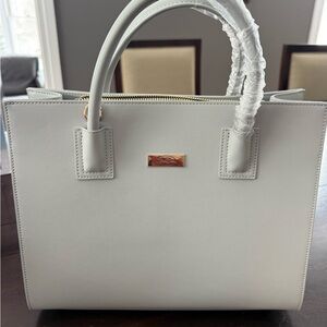 Onna Ehrlich gray purse with Gold Accent